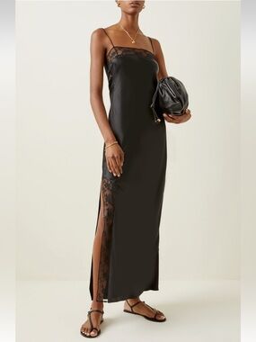 SIR Willa Lace-Trimmed Silk Midi Dress